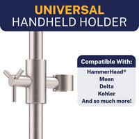 Compatibility All Metal Shower Slide Bar for Hand Held Shower Heads Brushed Nickel - The Shower Head Store