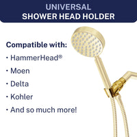 Universal Holder Handheld Shower Head Holder Brushed Gold - The Shower Head Store