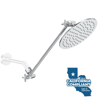 (Main Image) Chrome / 16 Inch Adjustable Shower Arm with 8 Inch Rain Shower Head - The Shower Head Store