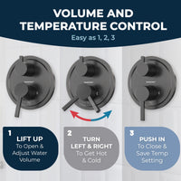 Volume and Temp Control 2-Handle Shower System with 10" Rain, Diverter & Handheld Oil Rubbed Bronze / 2.5 GPM - The Shower Head Store