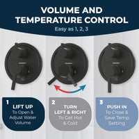 Volume and Temperature Control 2-Handle Valve and Trim Matte Black - The Shower Head Store