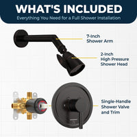 What's Included All Metal 2-Inch High Pressure Shower Head Set - Complete Shower System with Valve and Trim Oil Rubbed Bronze / 2.5 GPM Oil Rubbed Bronze / 1.75 GPM - The Shower Head Store
