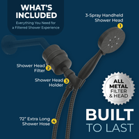 Whats Included All Metal Shower Head Filter with 3-Spray Handheld Shower Head Set Matte Black / 2.5 - The Shower Head Store
