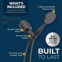 What's Included All Metal Shower Head Filter with 3-Spray Handheld Shower Head Set Oil Rubbed Bronze / 2.5 - The Shower Head Store