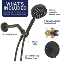 What's Included All Metal Handheld Shower Head Set - Complete Shower System with Valve and Trim Matte Black / 2.5 GPM Matte Black / 1.75 GPM - The Shower Head Store