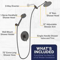 Inclusions All Metal Dual Shower Head with Adjustable Arm and Shower Head Wall Mount with Valve and Trim Oil Rubbed Bronze / 2.5 - The Shower Head Store
