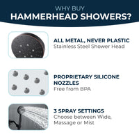 Why Buy HammerHead Showers All Metal 3-Spray Handheld Shower Head, Handshower Only Oil Rubbed Bronze / 2.5 - The Shower Head Store