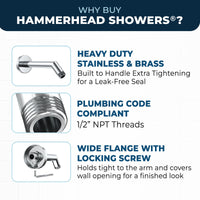 Why Buy HammerHead Showers All Metal 7" Shower Arm Chrome - The Shower Head Store