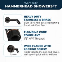 Why Buy HammerHead Showers All Metal 7" Shower Arm Oil Rubbed Bronze - The Shower Head Store