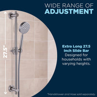 Wide Range of Adjustment Dual Shower Head with Slide Bar Set Brushed Nickel / 2.5 - The Shower Head Store