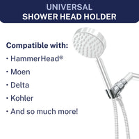 Compatibility HammerHead Showers All Metal Shower Head Holder Bracket Main Image Chrome - The Shower Head Store