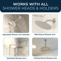 UGC 8 Inch Round Rain Shower Head Chrome Brushed Nickel Oil Rubbed Bronze Matte Black Brushed Gold / 2.5 GPM Chrome Brushed Nickel Oil Rubbed Bronze Matte Black Brushed Gold / 1.75 GPM - The Shower Head Store