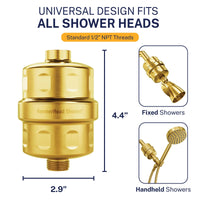 Compatibility Shower Head Filter Brushed Gold - The Shower Head Store