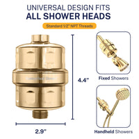 Compatibility Shower Head Filter Polished Brass - The Shower Head Store