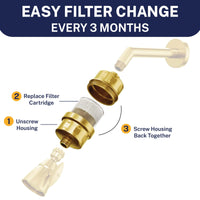 Easy Filter Change Shower Head Filter Brushed Gold - The Shower Head Store