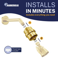 Installation Shower Head Filter Brushed Gold - The Shower Head Store
