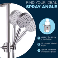 Find Your Ideal Spray Angle Dual Shower Head with Slide Bar Set Brushed Nickel  / 2.5 - The Shower Head Store
