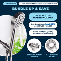 HammerHead Showers 72-Inch Shower Hose Bundle Up (Brushed Nickel) - The Shower Head Store