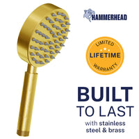 Built to Last All Metal 1-Spray Handshower Brushed Gold / 2.5 GPM Brushed Gold / 1.75 GPM - The Shower Head Store
