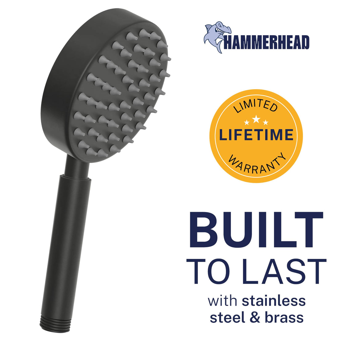 Built to Last All Metal 1-Spray Handshower Matte Black / 2.5 GPM Matte Black / 1.75 GPM - The Shower Head Store