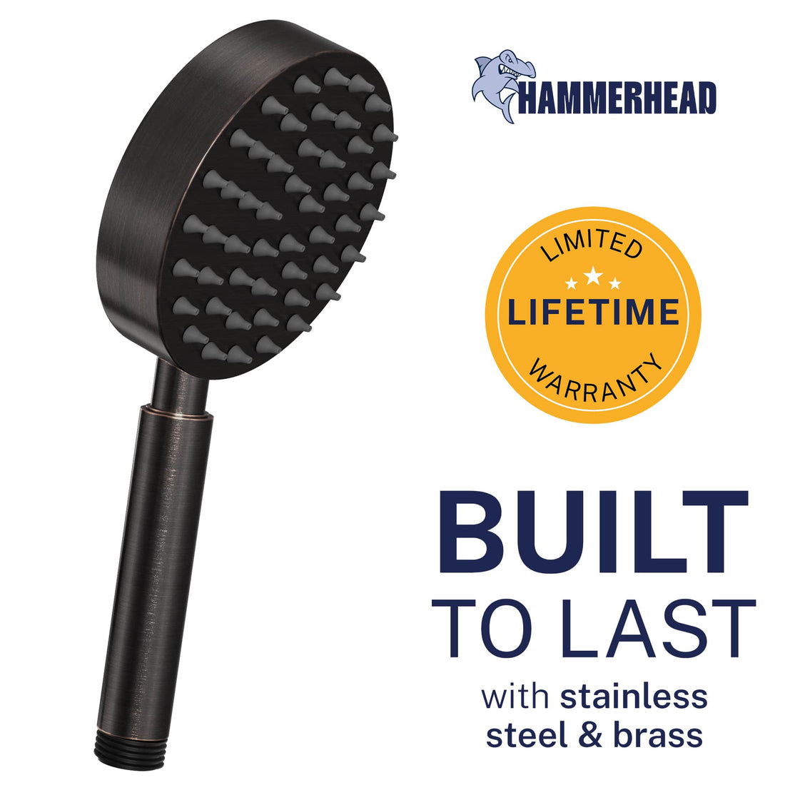 Built to Last All Metal 1-Spray Handshower Oil Rubbed Bronze / 2.5 GPM Oil Rubbed Bronze / 1.75 GPM - The Shower Head Store