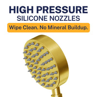 High Pressure All Metal 1-Spray Handshower Brushed Gold / 2.5 GPM Brushed Gold / 1.75 GPM - The Shower Head Store