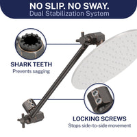 Locking Screws 12 Inch Adjustable Shower Arm Extension V3 12 Inch / Oil Rubbed Bronze - The Shower Head Store