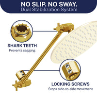 Locking Screws 12 Inch Adjustable Shower Arm Extension 12 Inch / Brushed Gold - The Shower Head Store