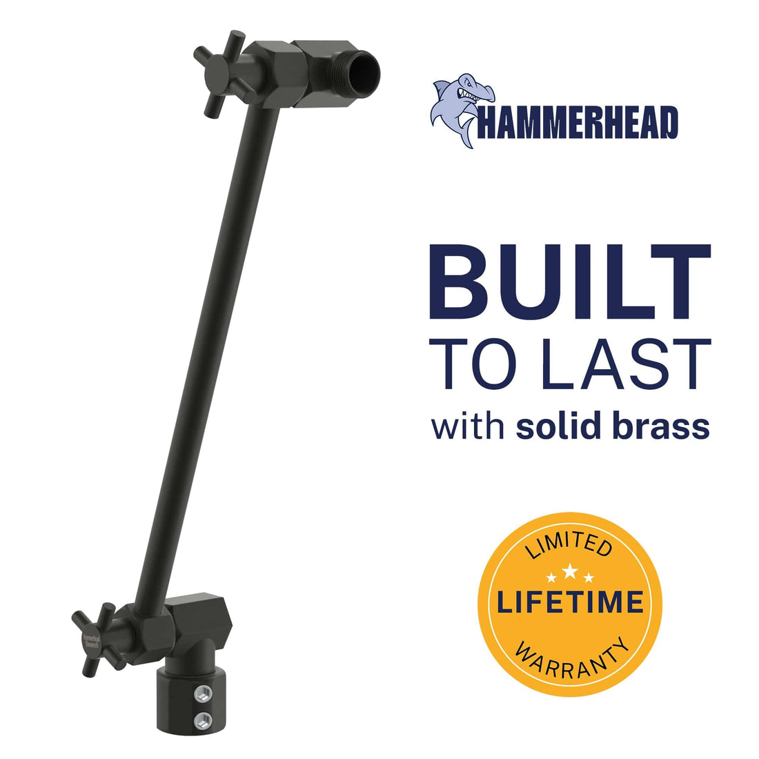 Built to Last 12 Inch Adjustable Shower Arm Extension V3 12 Inch / Matte Black - The Shower Head Store