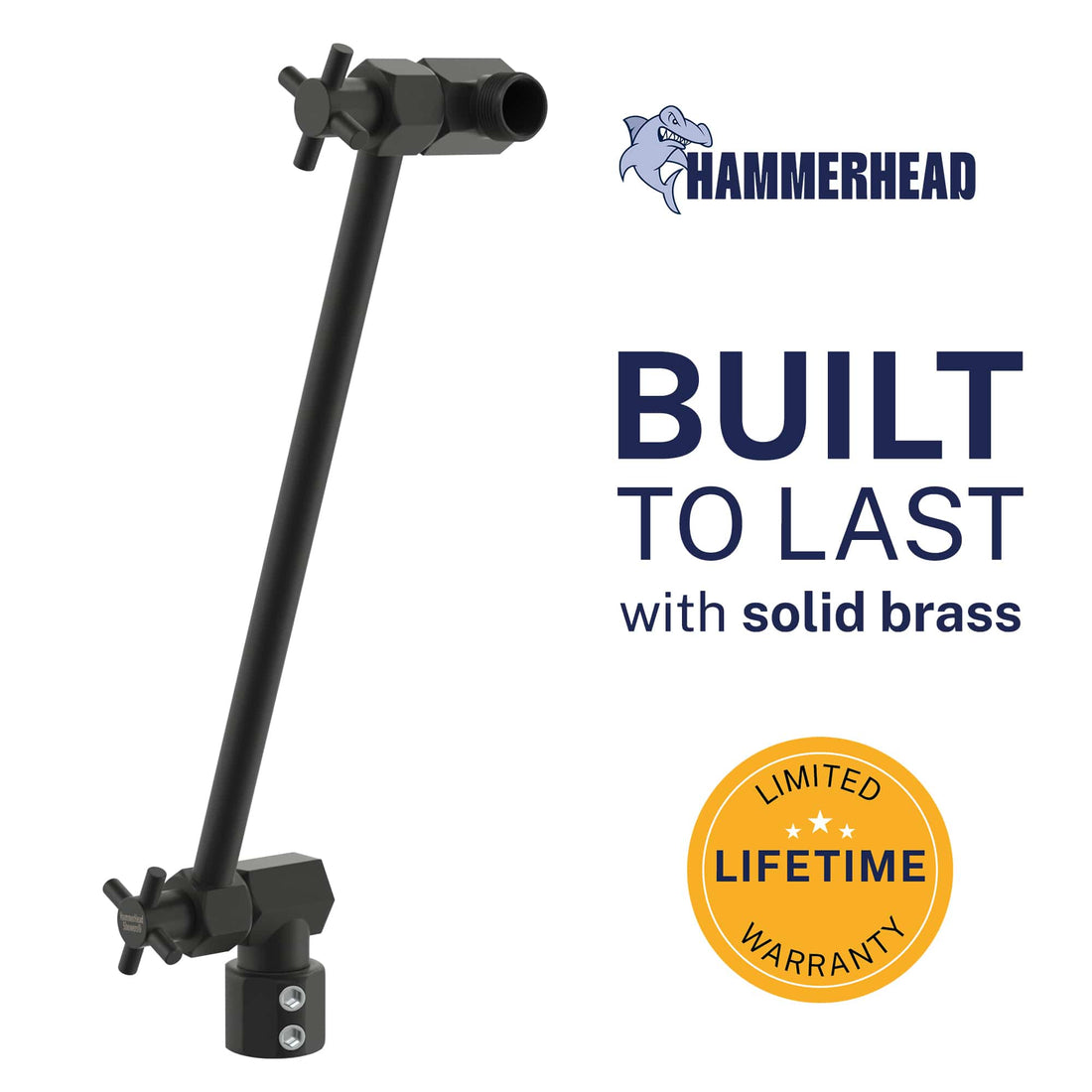 Built to Last 12 Inch Adjustable Shower Arm Extension V3 12 Inch / Matte Black - The Shower Head Store