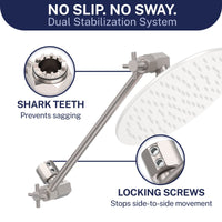 Locking Screws 12 Inch Adjustable Shower Arm Extension V3 12 Inch / Brushed Nickel - The Shower Head Store