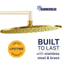 Built to Last 12 Inch Rain Shower Head Brushed Gold  / 2.5 - The Shower Head Store
