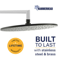 Built to Last 12 Inch Rain Shower Head Matte Black  / 2.5 - The Shower Head Store