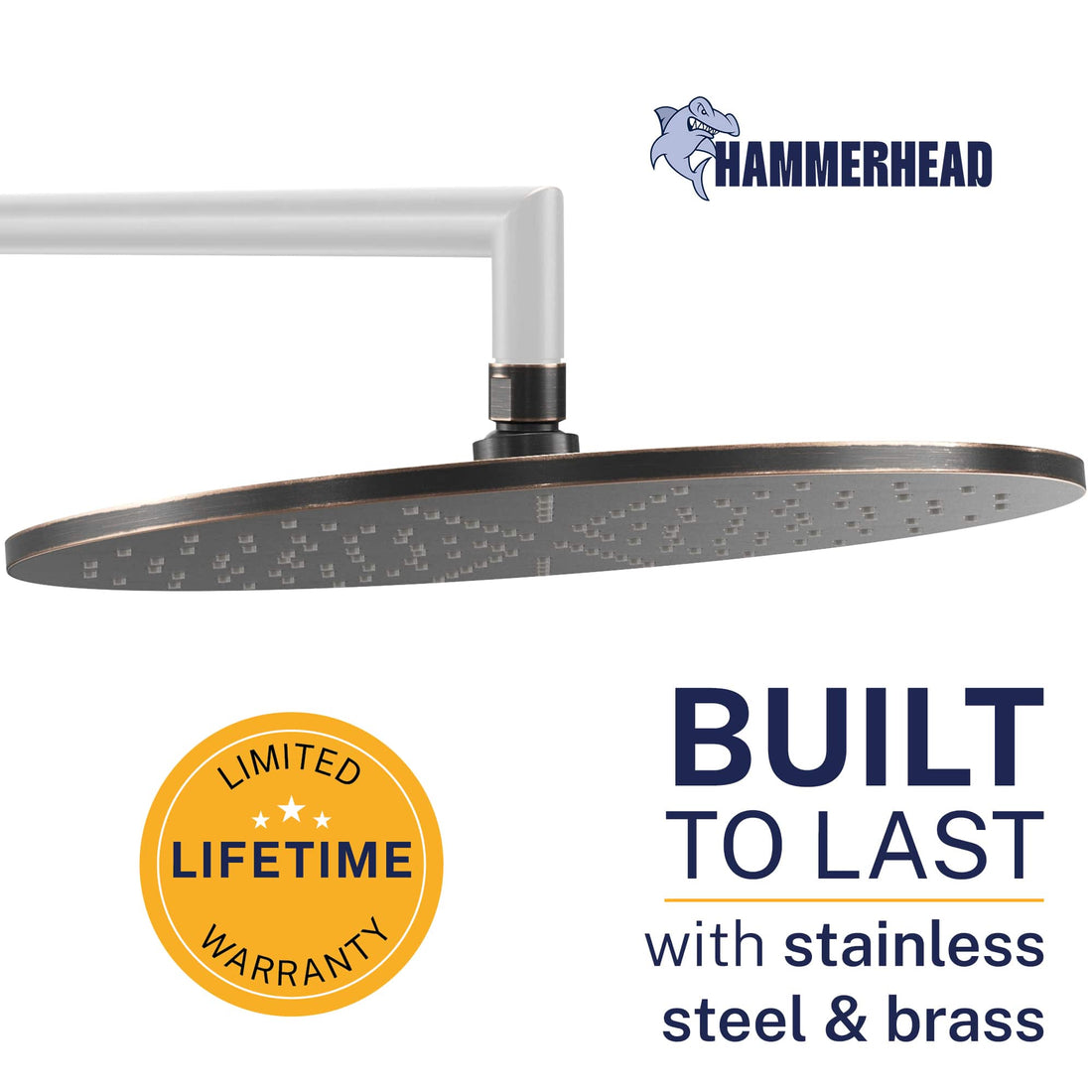 Built to Last 12 Inch Rain Shower Head Oil Rubbed Bronze  / 2.5 - The Shower Head Store
