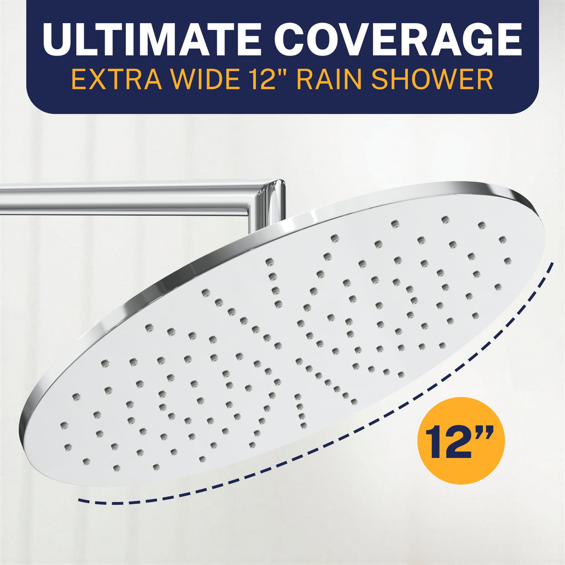 Ultimate Coverage 12 Inch Rain Shower Head Chrome / 2.5 - The Shower Head Store