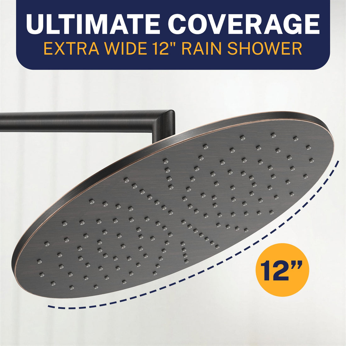 Ultimate Coverage 12 Inch Rain Shower Head Oil Rubbed Bronze  / 2.5 - The Shower Head Store