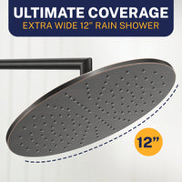 Ultimate Coverage 12 Inch Rain Shower Head Oil Rubbed Bronze  / 2.5 - The Shower Head Store