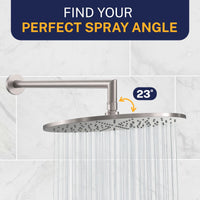 Perfect Spray Angle 12 Inch Rain Shower Head Brushed Nickel  / 2.5 - The Shower Head Store