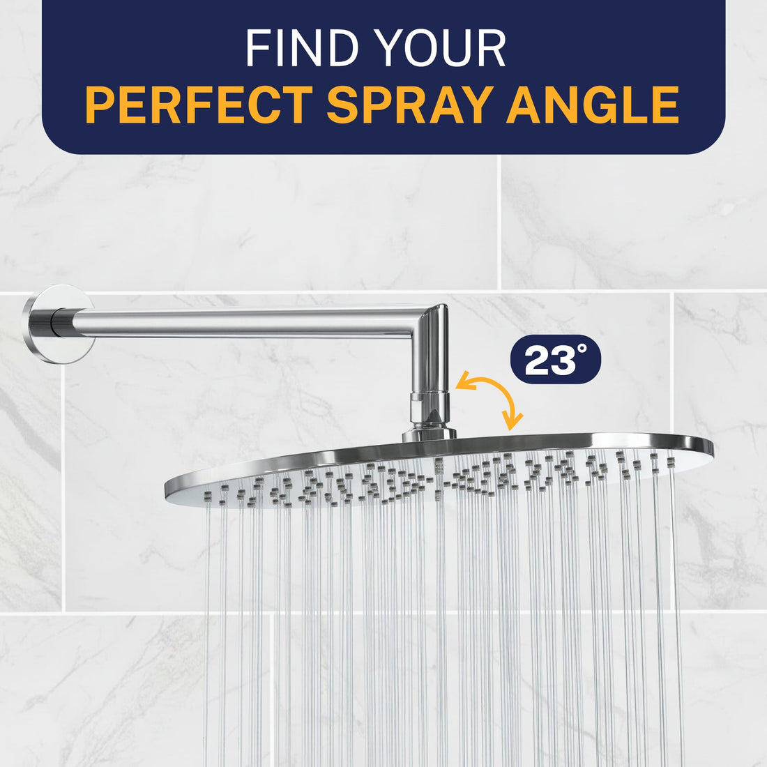 Find Your Perfect Spray 12 Inch Rain Shower Head Chrome / 2.5 - The Shower Head Store