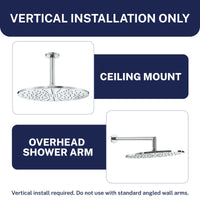 Installation 12 Inch Rain Shower Head Chrome / 2.5 - The Shower Head Store