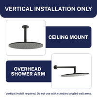 Installation 12 Inch Rain Shower Head Matte Black  / 2.5 - The Shower Head Store