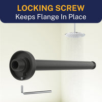 Locking Screw Straight Shower Arm Matte Black / 12 Inch - The Shower Head Store