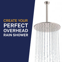 Overhead Shower Straight Shower Arm Brushed Nickel / 12 Inch - The Shower Head Store
