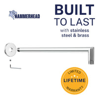 Built to Last J-Shaped Overhead Shower Arm Chrome - The Shower Head Store