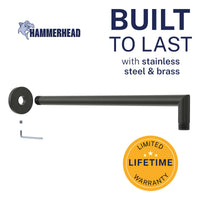 Built to Last J-Shaped Overhead Shower Arm Matte Black  - The Shower Head Store