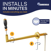 Installation J-Shaped Overhead Shower Arm Brushed Gold  - The Shower Head Store