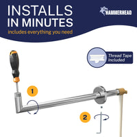 Installation J-Shaped Overhead Shower Arm Chrome - The Shower Head Store