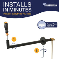 Installation J-Shaped Overhead Shower Arm Matte Black  - The Shower Head Store