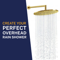 Lifestyle J-Shaped Overhead Shower Arm Brushed Gold  - The Shower Head Store
