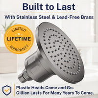 Built to Last Gillian — The METAL Filtered Shower Head HammerHead Gray / 2.5 GPM HammerHead Gray / 1.75 GPM - The Shower Head Store